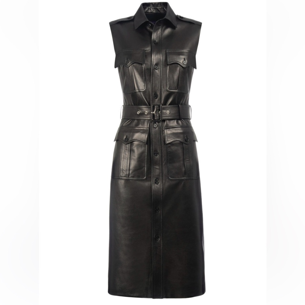 Ralph Lauren Tyson Leather Vest Dress 6